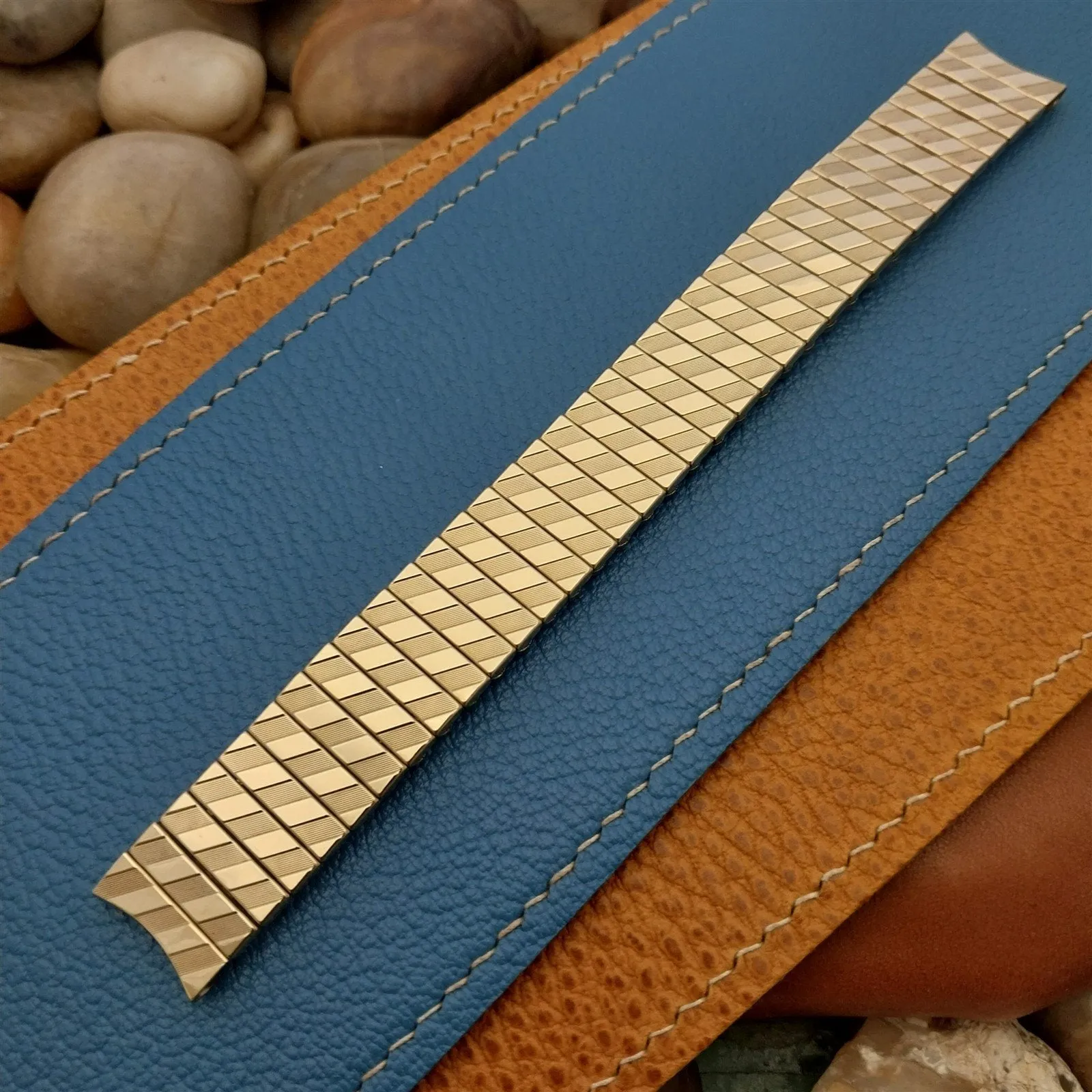 1960s 5/8" 10k Gold-Filled nos Scissor Expansion Lenox USA Vintage Watch Band