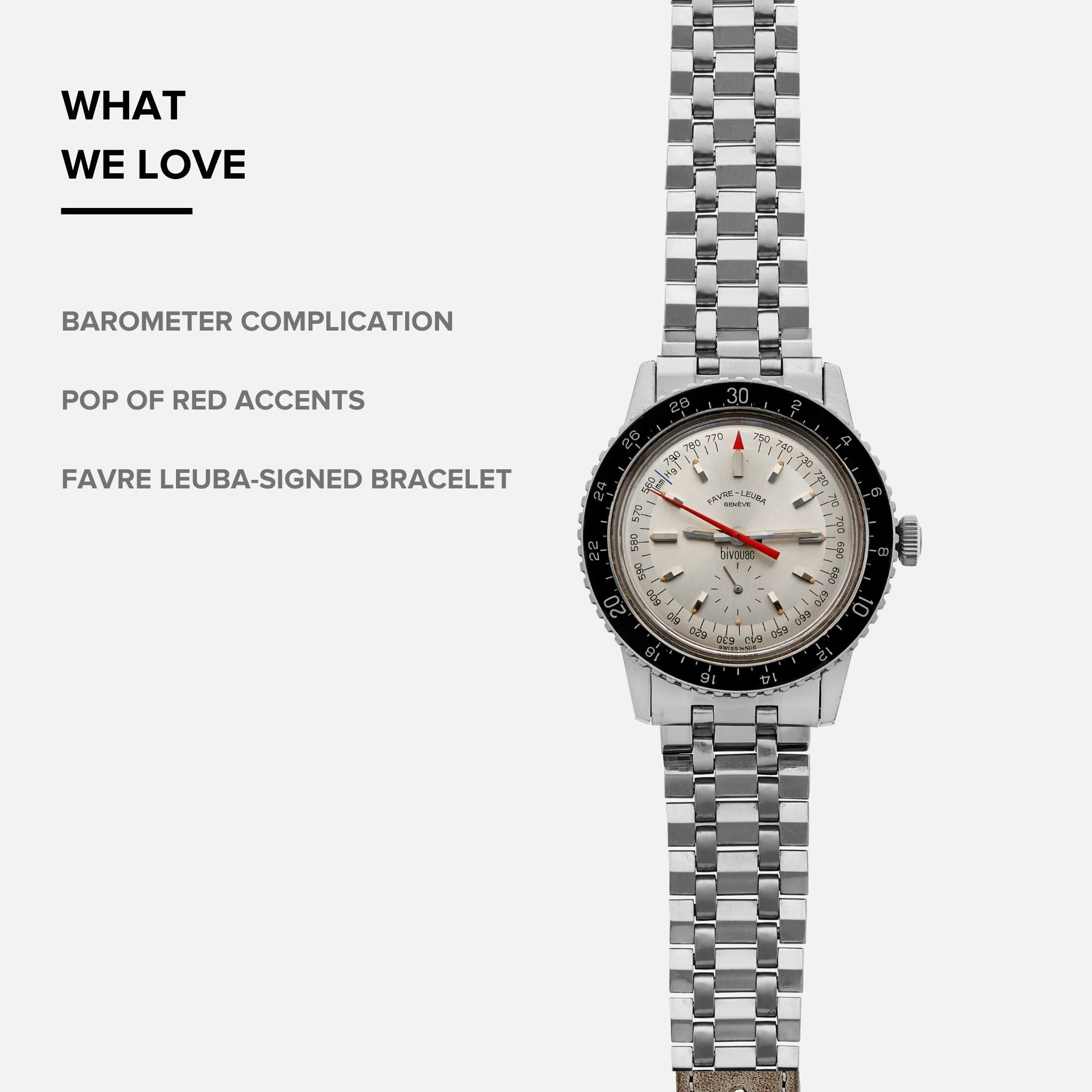 1960s Favre-Leuba Bivouac Ref. 53213 On Bracelet