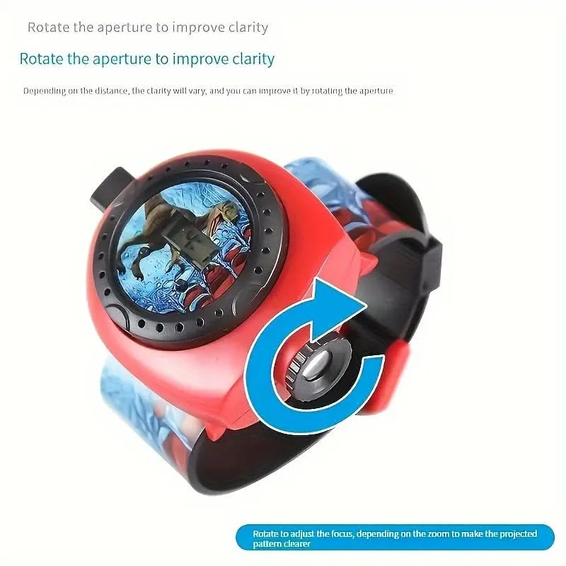 24-Image Cartoon Projector Watch – Digital Wrist Watch with Flashlight