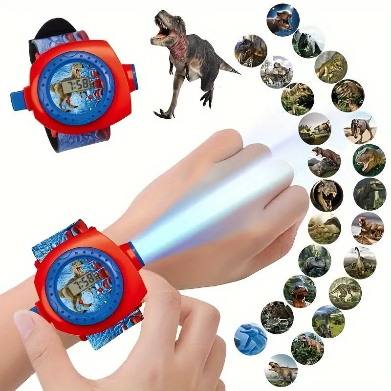 24-Image Cartoon Projector Watch – Digital Wrist Watch with Flashlight