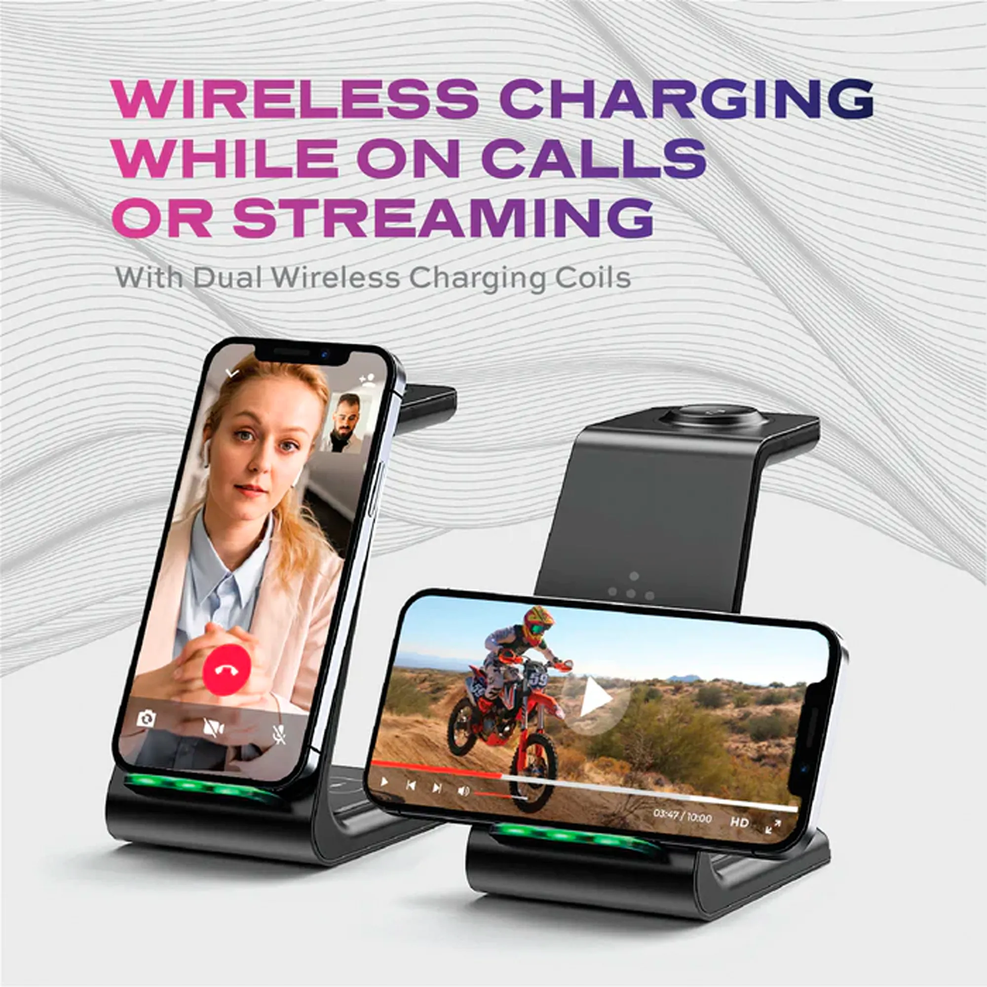 3-in-1 Wireless Charger | 10W Charging Station | Universal