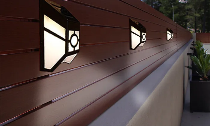 4 x Fence Lights Solar Powered LED | Waterproof | Outdoor | Garden | Patio | Wall | Pathway