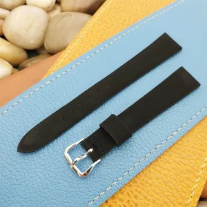 5/8" Kreisler Classic Black Corfam Faux-Suede Unused 1960s Vintage Watch Band