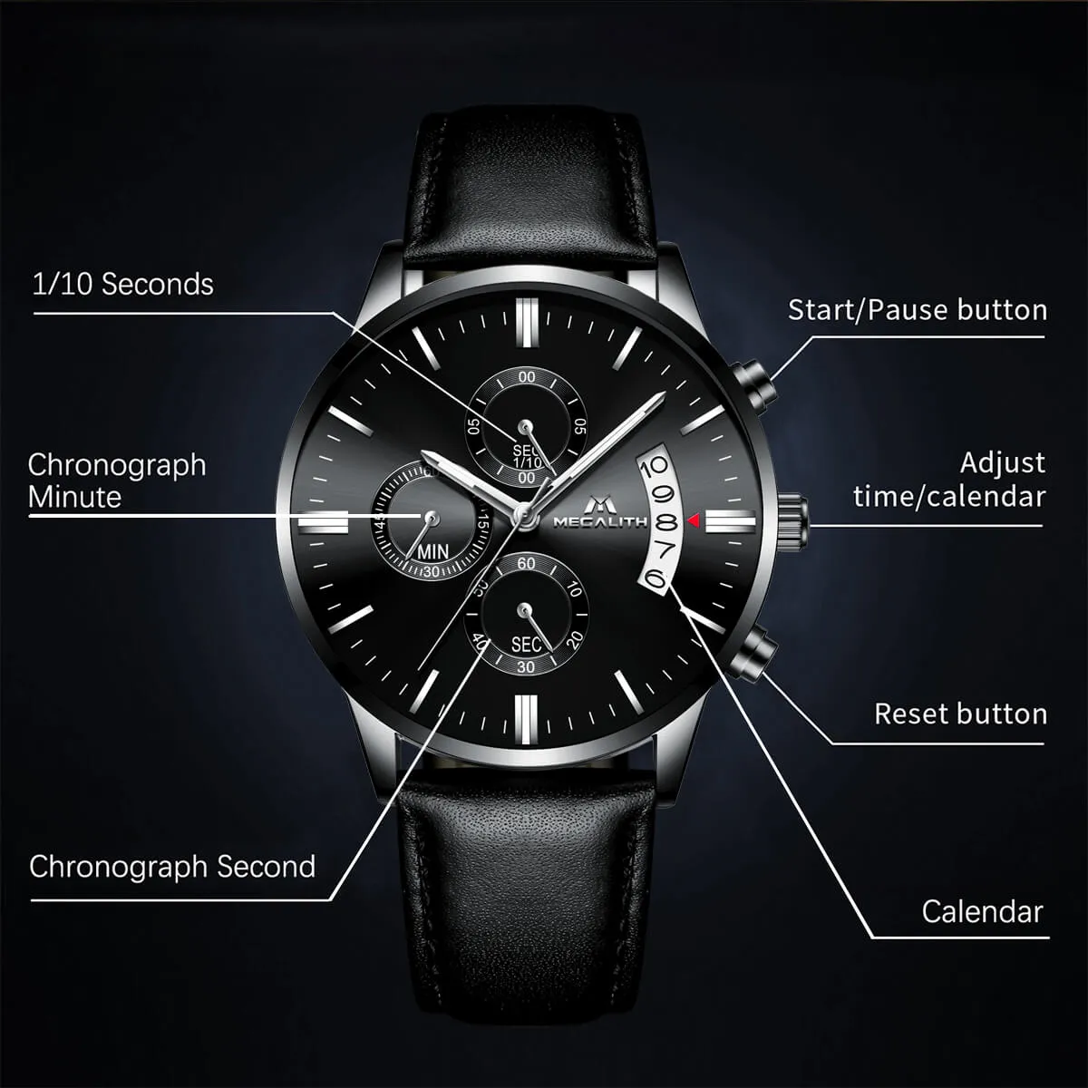 8008M | Quartz Men Watch | Leather Band