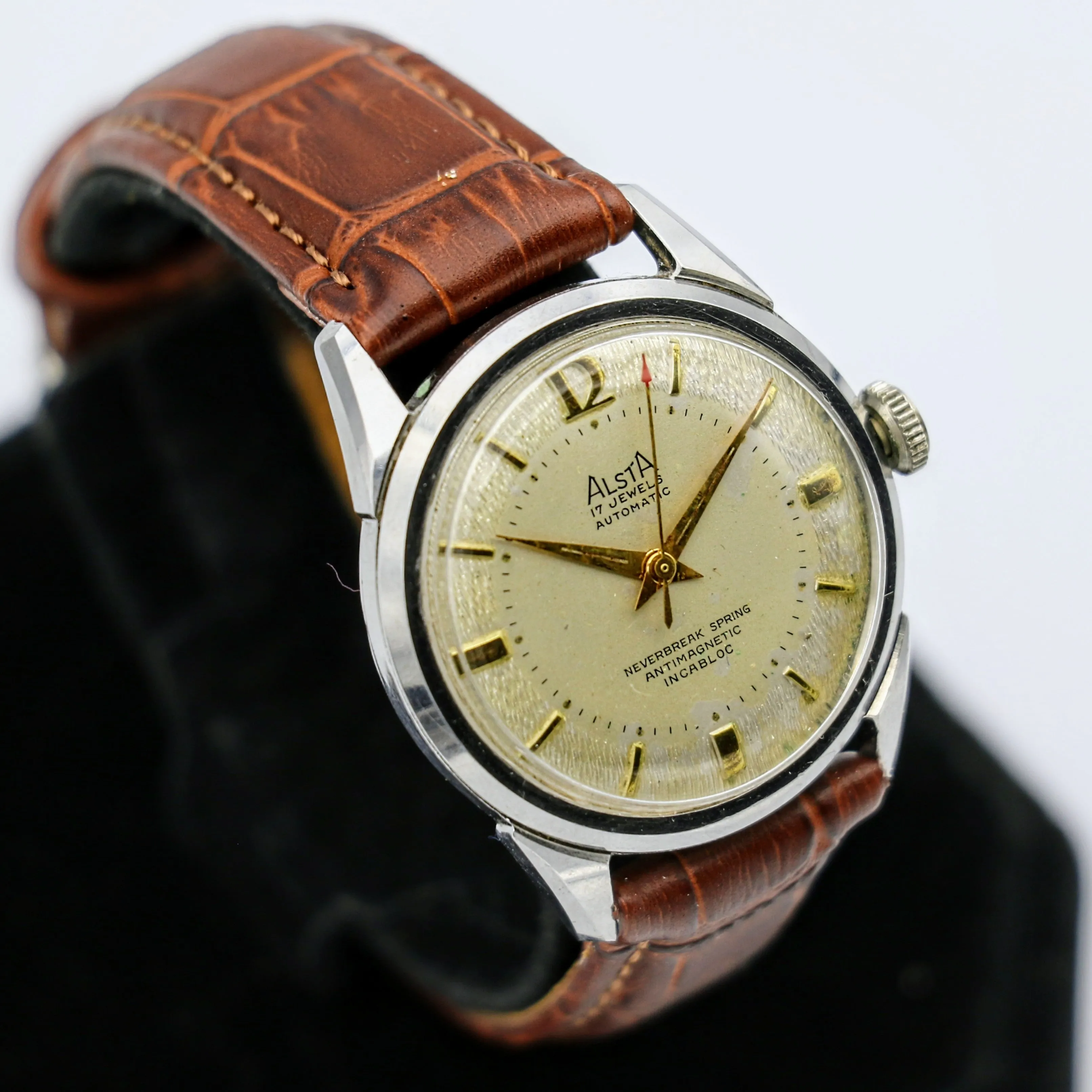 ALSTA Automatic Watch 17 Jewels Cal. HM 1560 Swiss Vintage Wristwatch