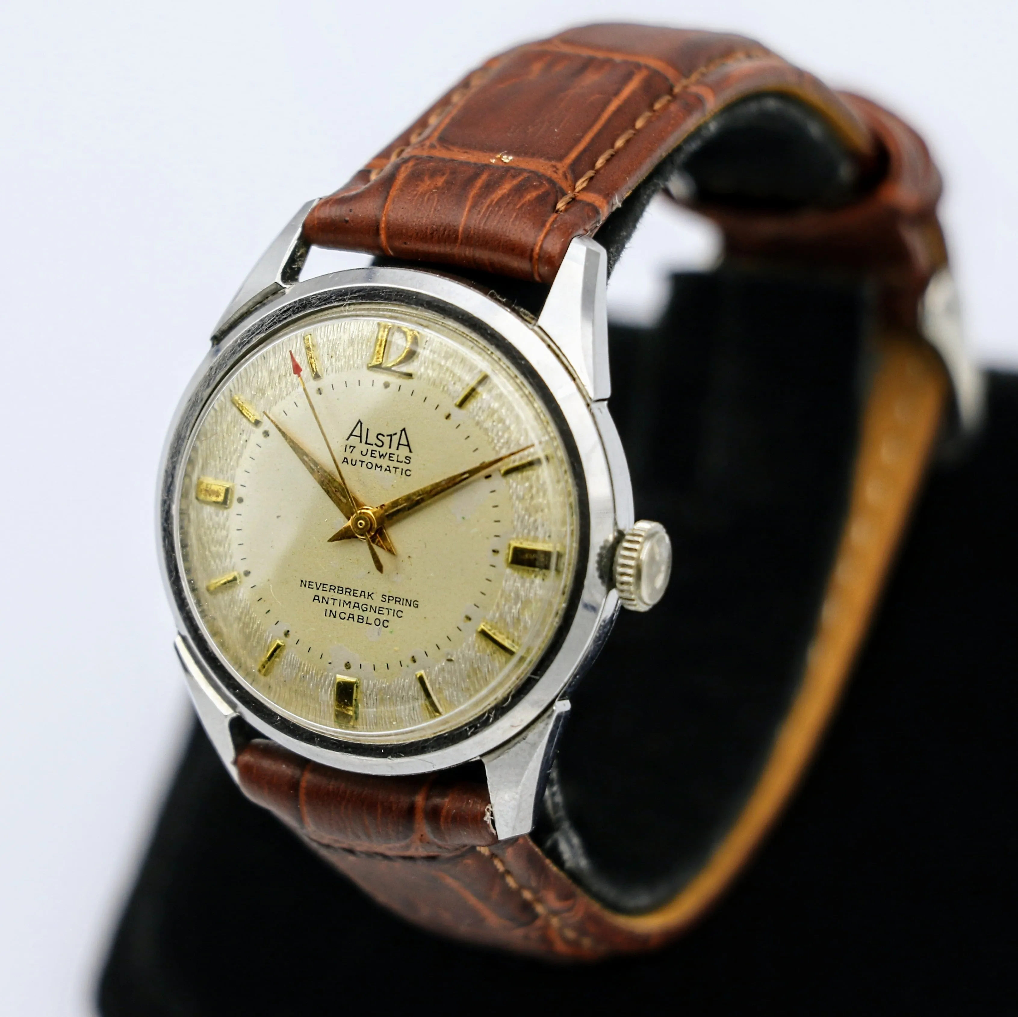 ALSTA Automatic Watch 17 Jewels Cal. HM 1560 Swiss Vintage Wristwatch