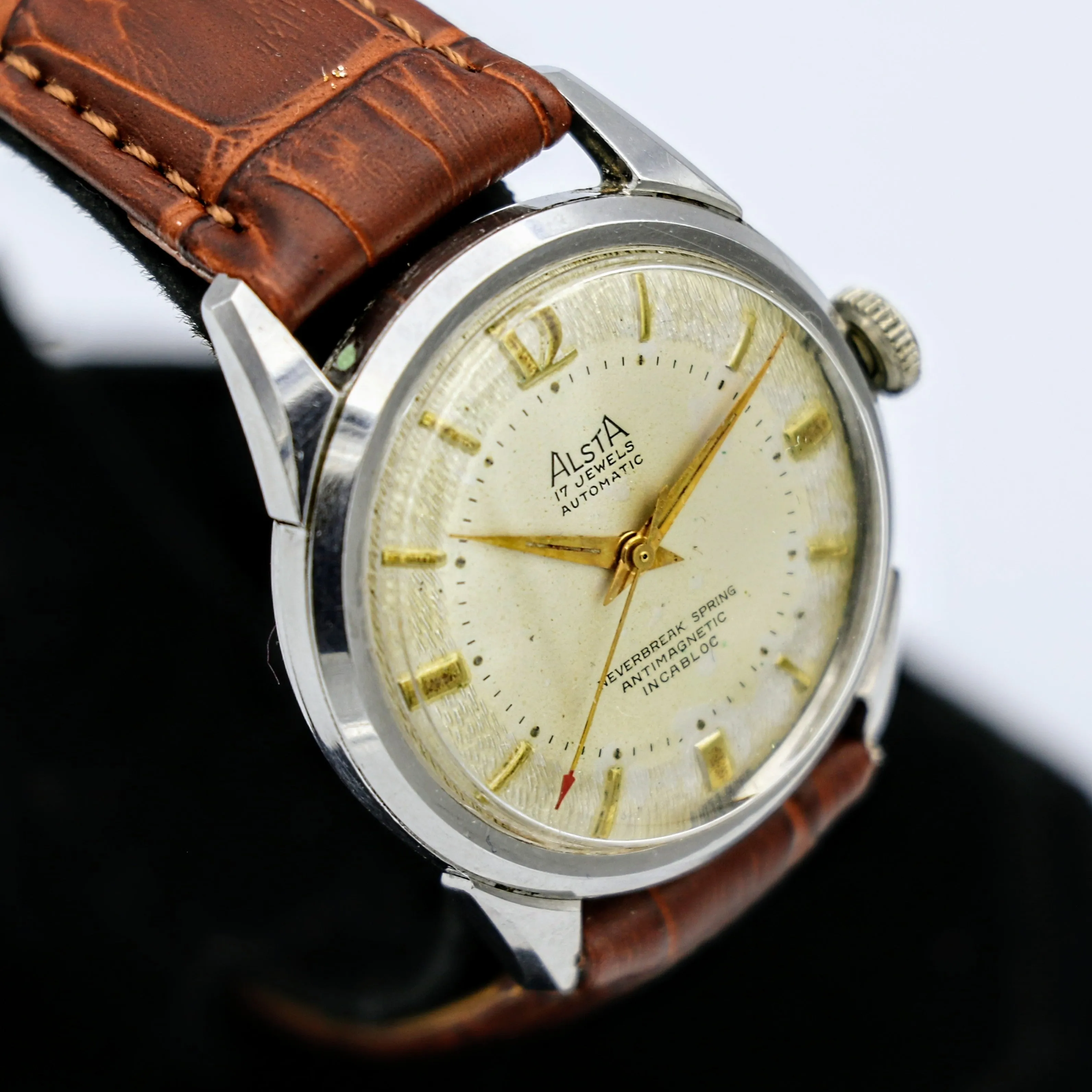 ALSTA Automatic Watch 17 Jewels Cal. HM 1560 Swiss Vintage Wristwatch