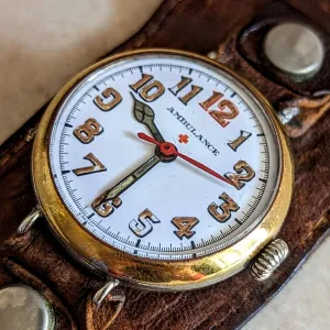 AMBULANCE Red Cross Trench Watch WWI Doctor’s Wristwatch by Marvin Watch Co.