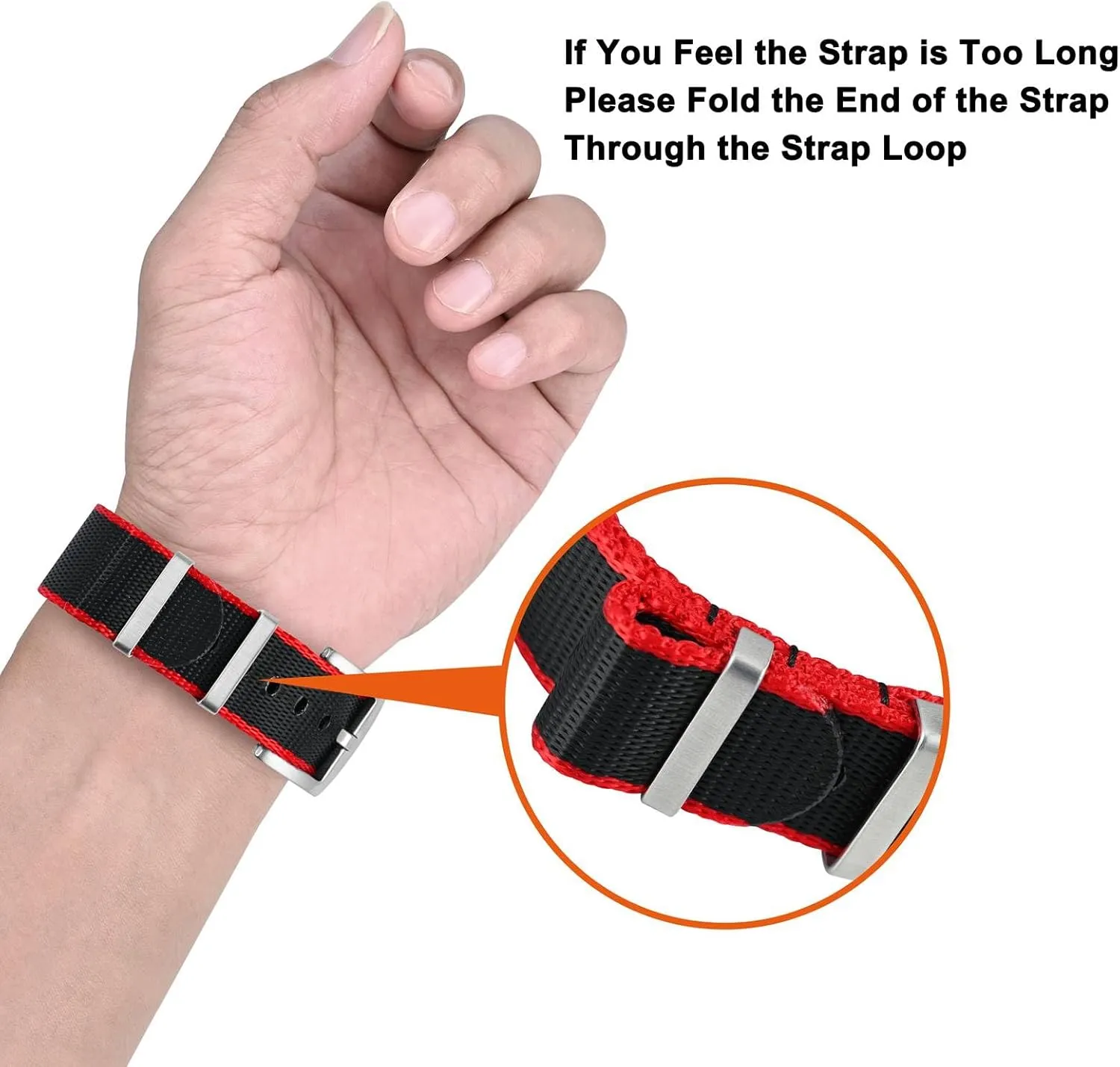 ANNEFIT Military Nylon Watch Band for Men Women, Replacement Watch Straps 18mm 20mm 22mm with Silver Black Stainless Steel Buckle
