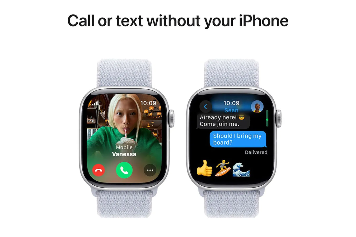 Apple Watch Series 10 GPS   Cellular | 42mm | Silver Aluminium Case with Blue Cloud Sport Loop