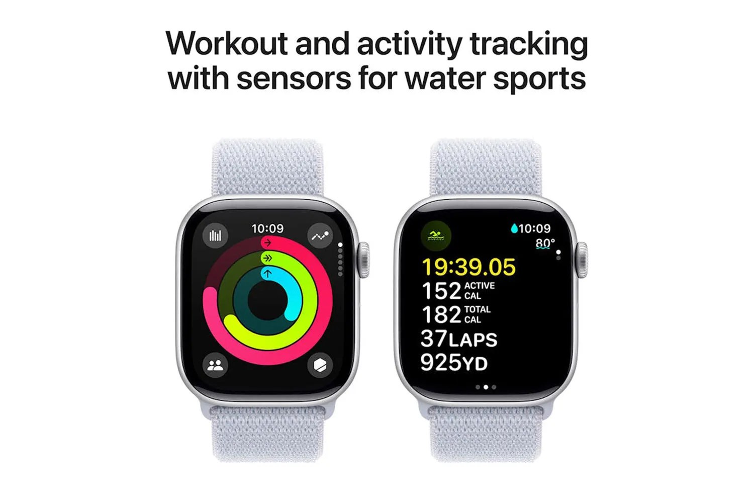 Apple Watch Series 10 GPS   Cellular | 42mm | Silver Aluminium Case with Blue Cloud Sport Loop