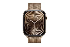 Apple Watch Series 10 GPS   Cellular | 46mm | Gold Titanium Case with Gold Milanese Loop M/L