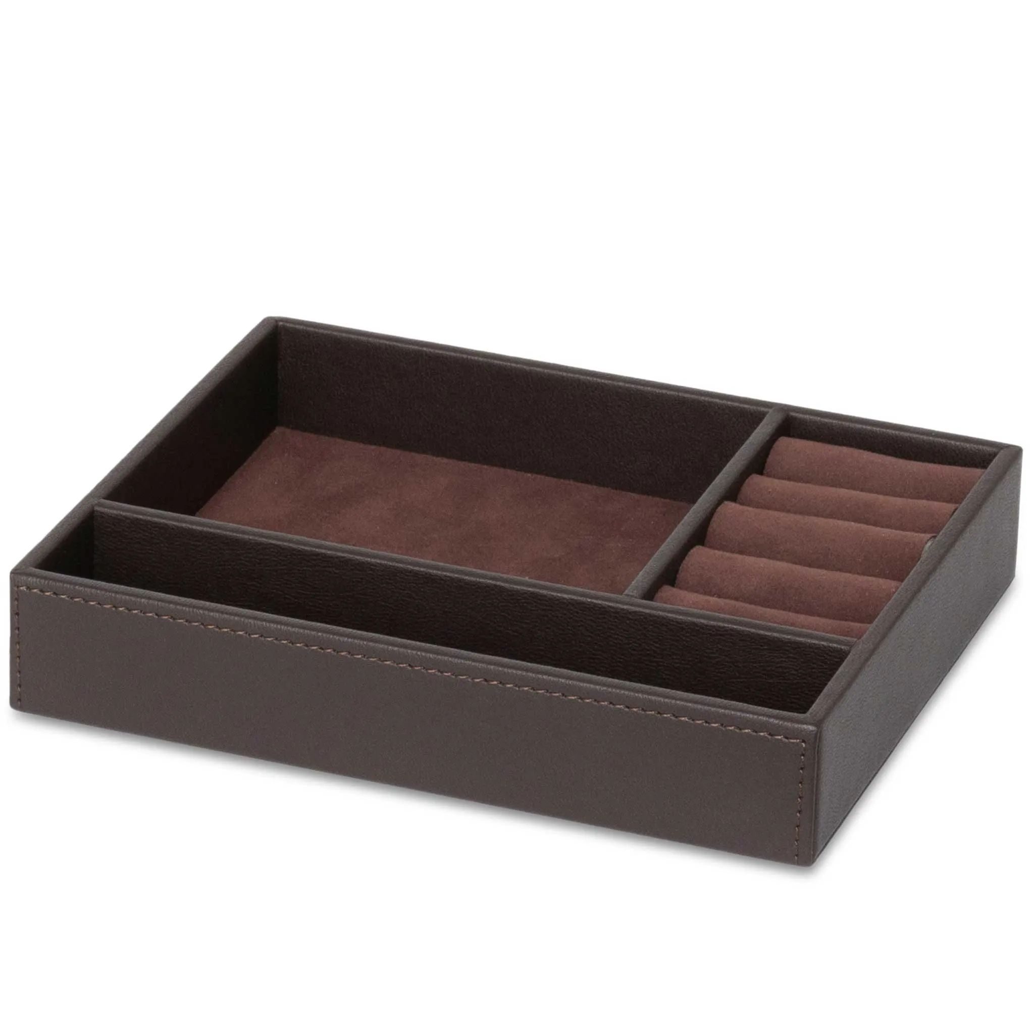 Bentley Andros PU Leather Jewellery Tray, Brown