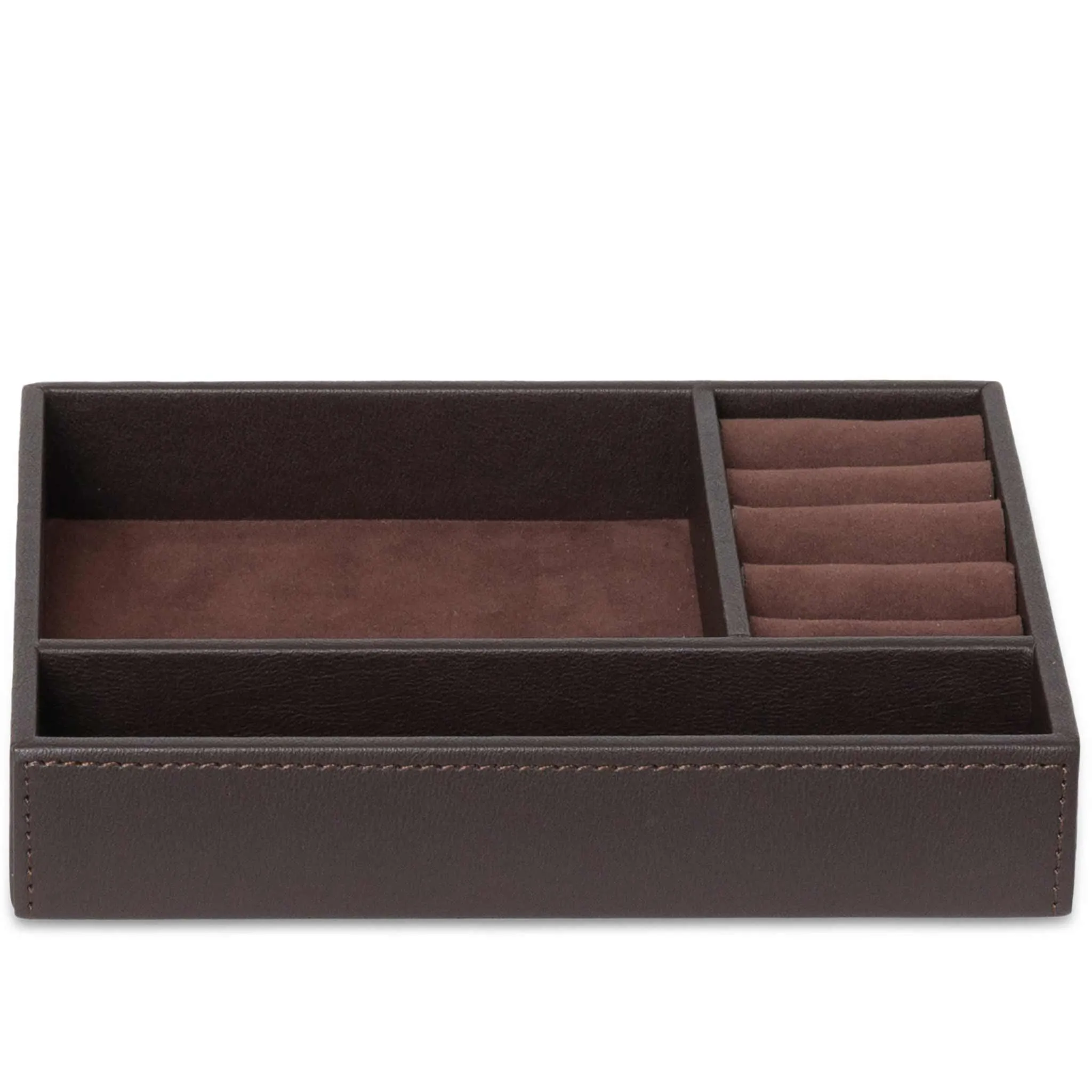 Bentley Andros PU Leather Jewellery Tray, Brown