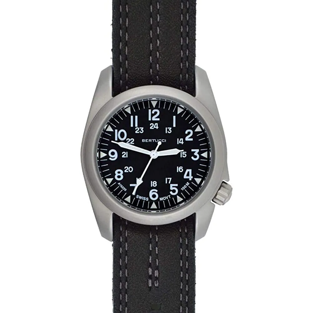 BERTUCCI Mens Leather Band Pantera Six Quartz Wrist Watch - 11506