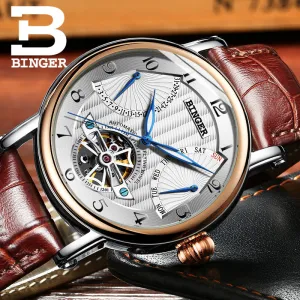 Binger Swiss Super Luxury Tourbillon Mechanical Watch Men B 1172