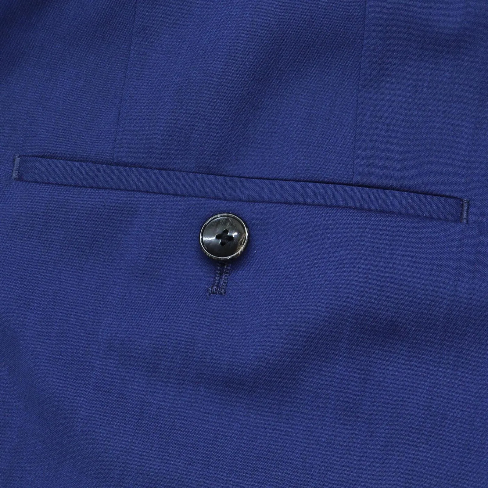 Boss Genius Stretch Tailored Slim Fit Wool Suit Dress Unhemmed Pants Navy 38R