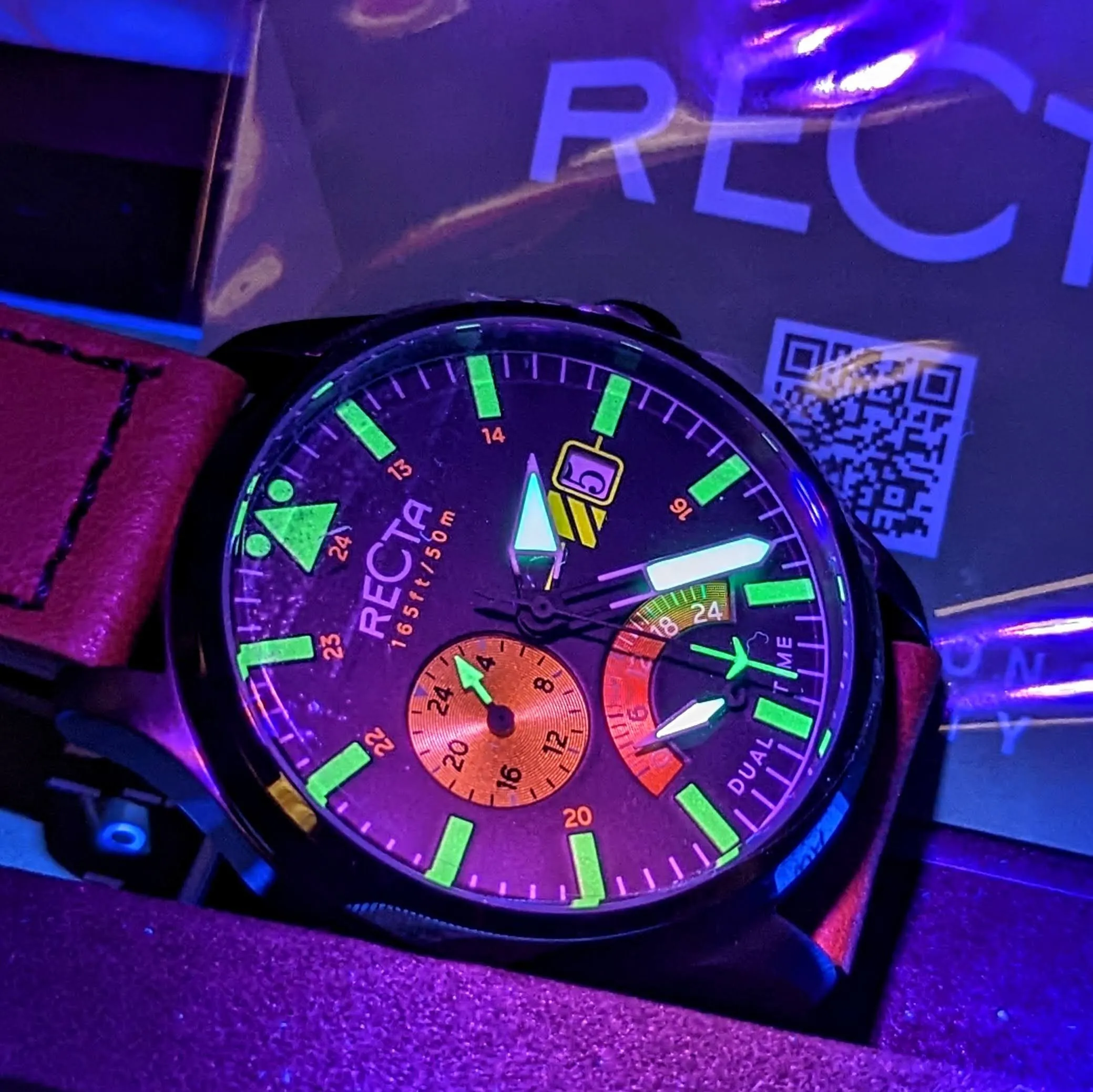 Brand-New! RECTA Veymont Multi-Function Watch With Dual Time Wristwatch FULL KIT