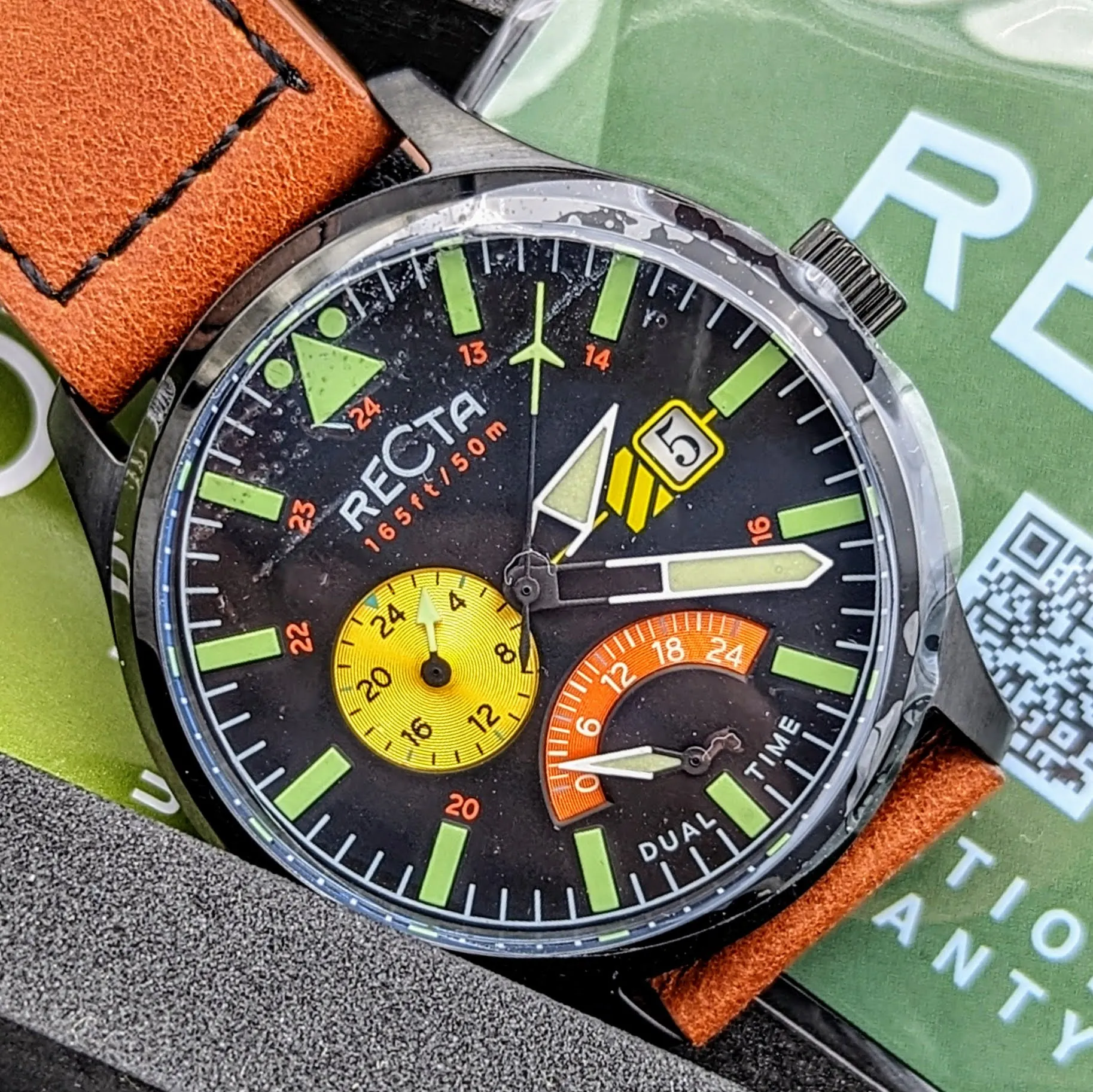 Brand-New! RECTA Veymont Multi-Function Watch With Dual Time Wristwatch FULL KIT