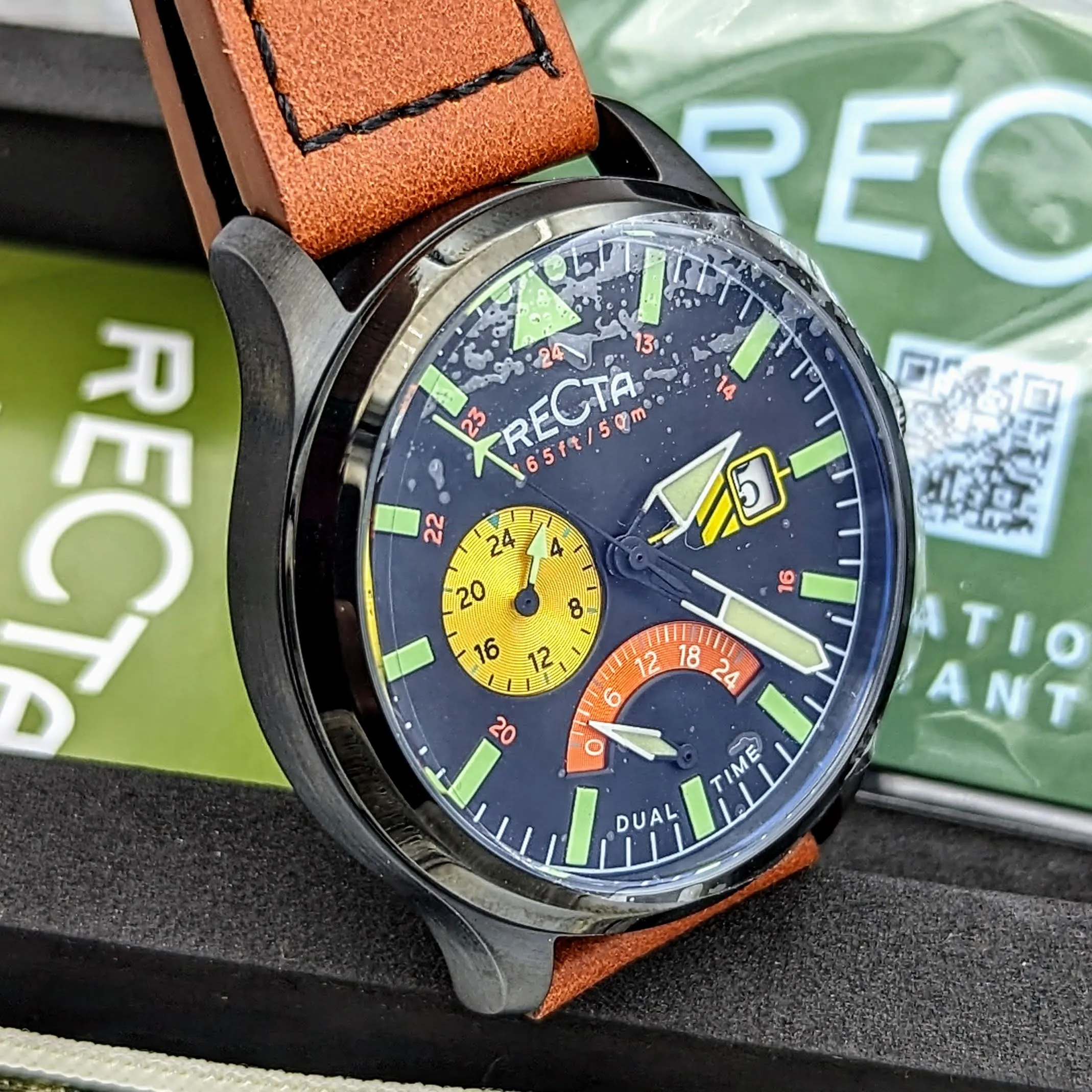 Brand-New! RECTA Veymont Multi-Function Watch With Dual Time Wristwatch FULL KIT