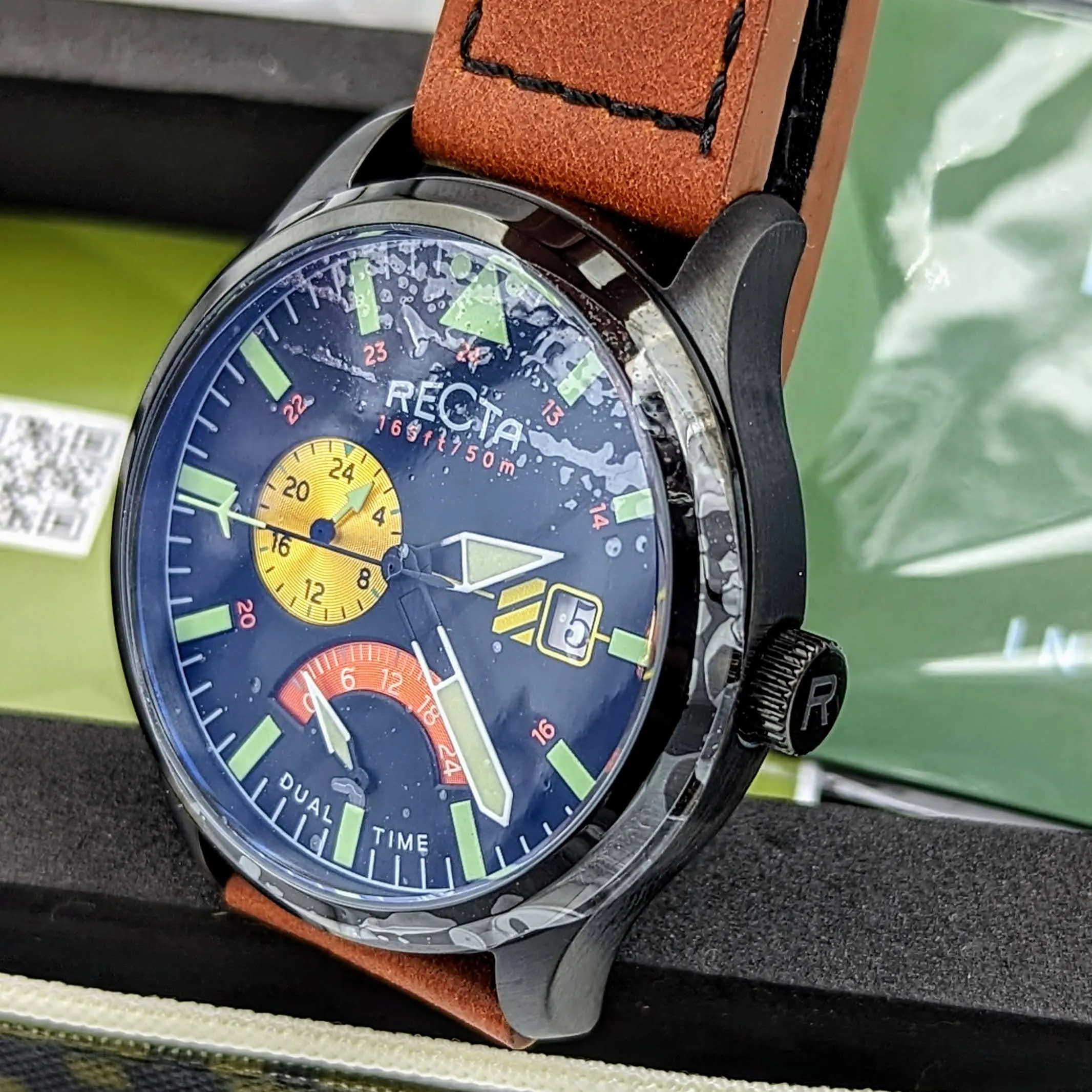 Brand-New! RECTA Veymont Multi-Function Watch With Dual Time Wristwatch FULL KIT