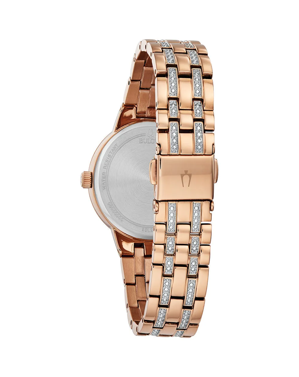 Bulova Crystal Embellished Rose Gold Women's Watch 98L266