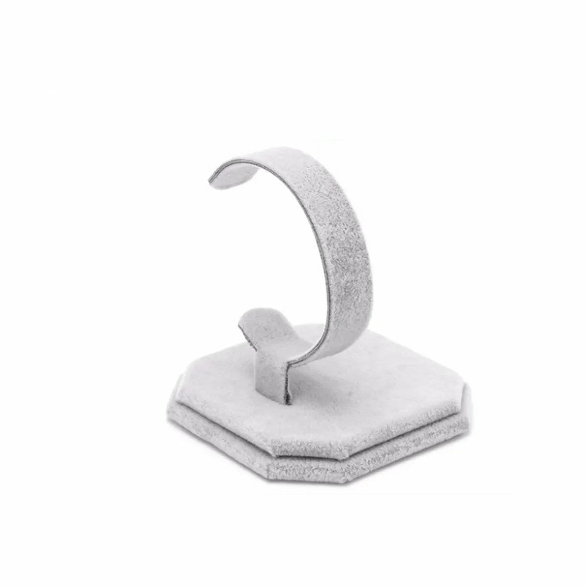 C Shape Jewelry Bracelet Bangle Watch Display Rack Stand Holder - Gray/Black