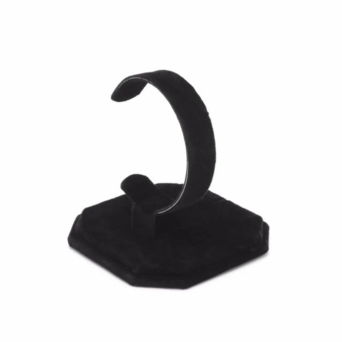 C Shape Jewelry Bracelet Bangle Watch Display Rack Stand Holder - Gray/Black