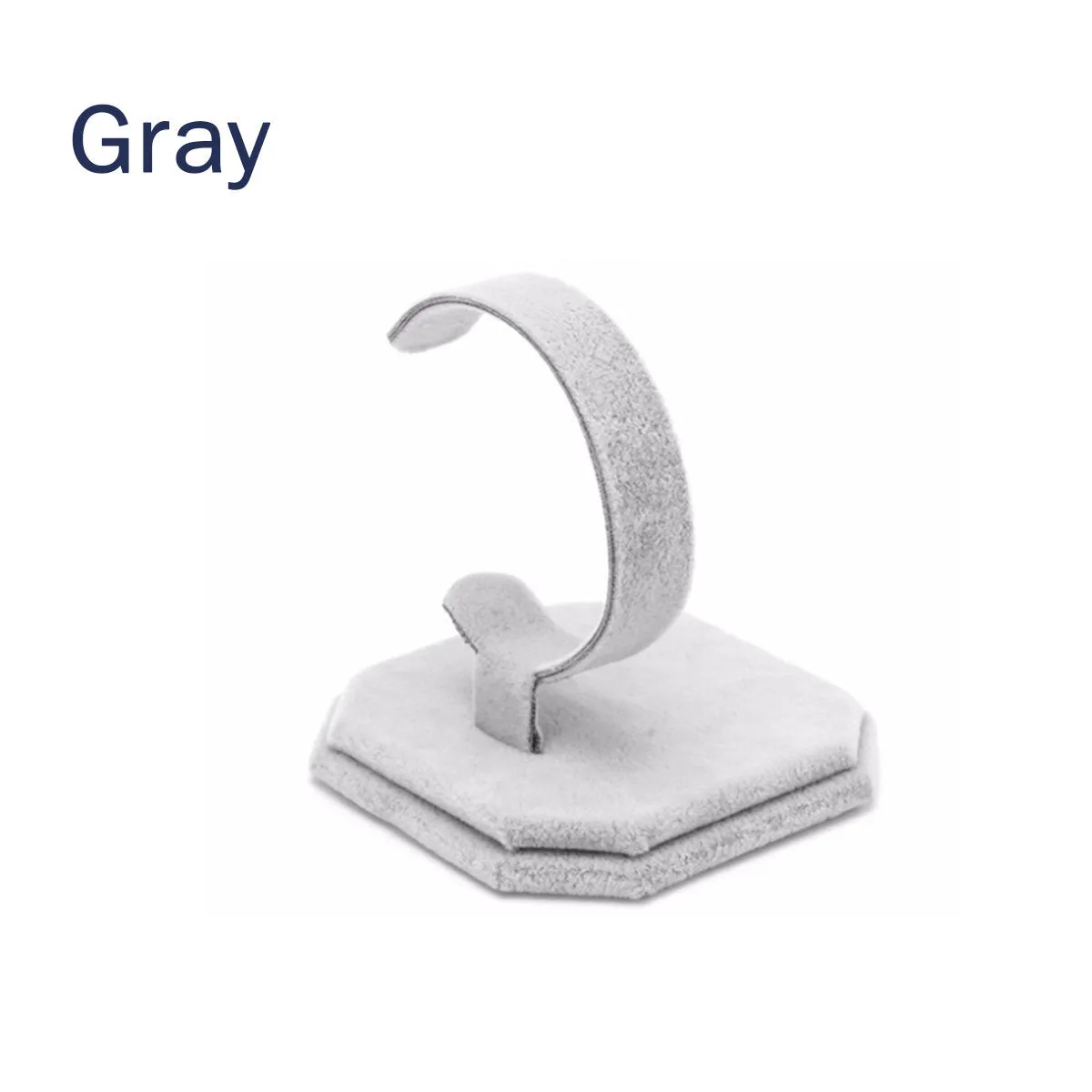 C Shape Jewelry Bracelet Bangle Watch Display Rack Stand Holder - Gray/Black