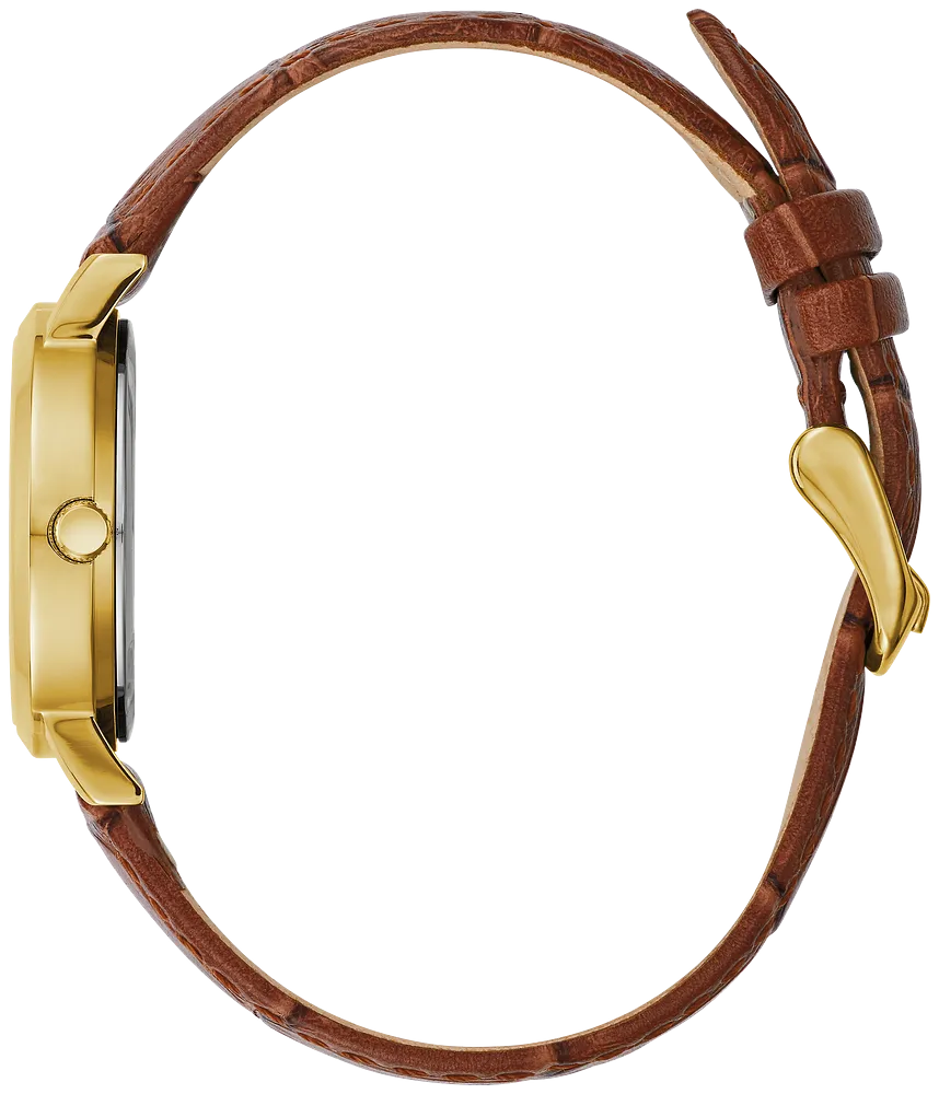 Caravelle by Bulova Ladies Gold & Brown Leather Watch