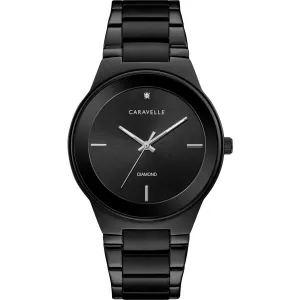 Caravelle Men's Modern Black Dial Watch - 45D108