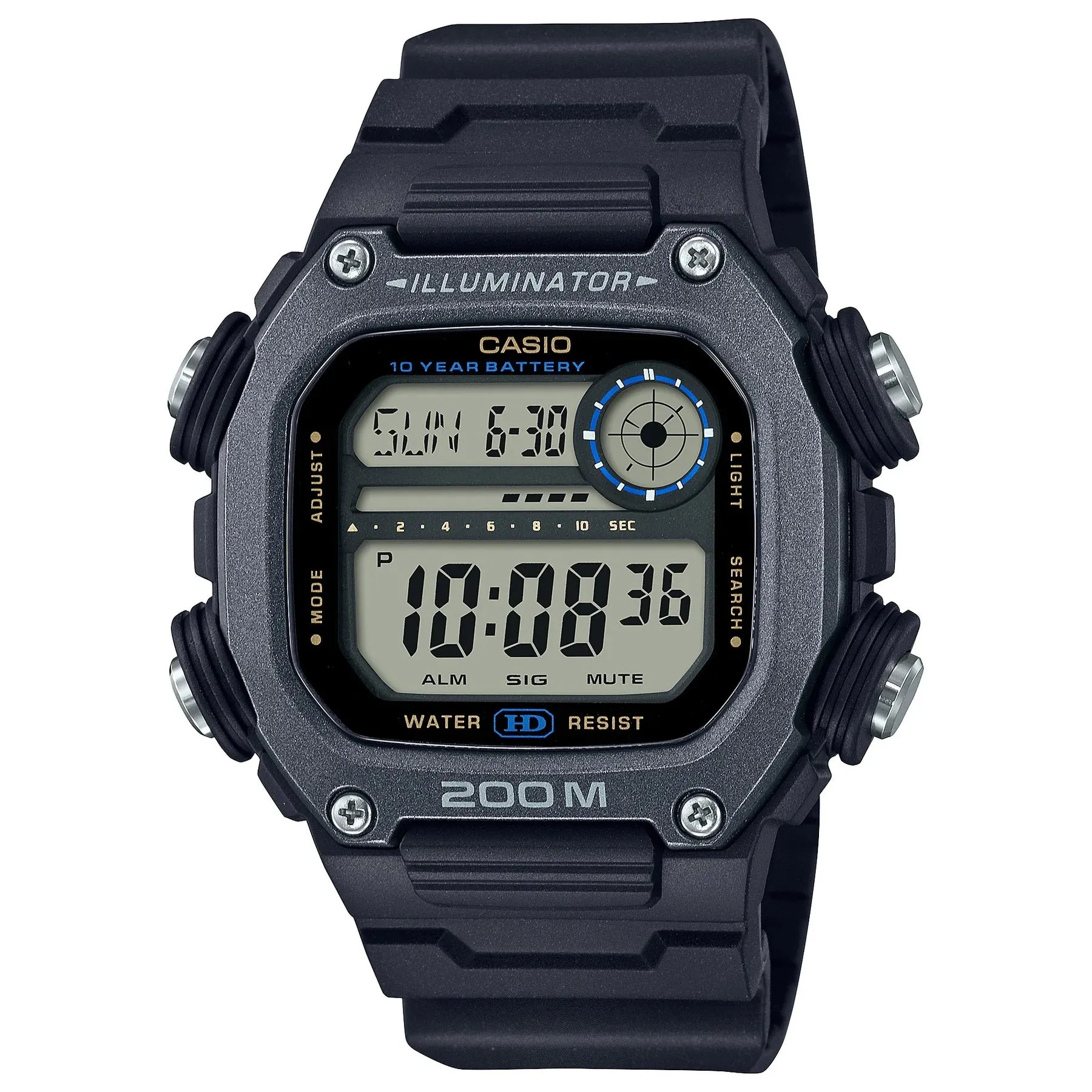 Casio Digital with Extra Long band Unisex DW291HX-1A