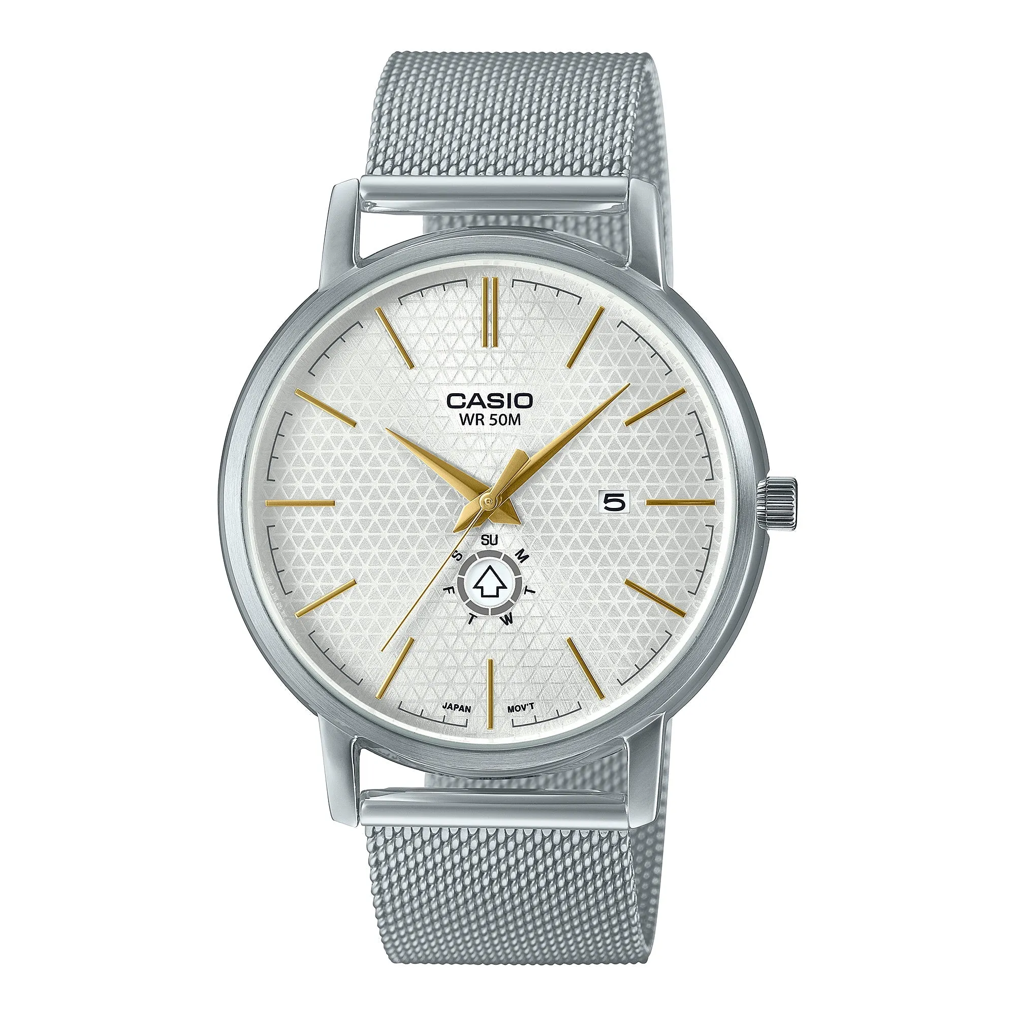 Casio Men's Analog Stainless Steel Mesh Band Watch MTPB125M-7A MTP-B125M-7A