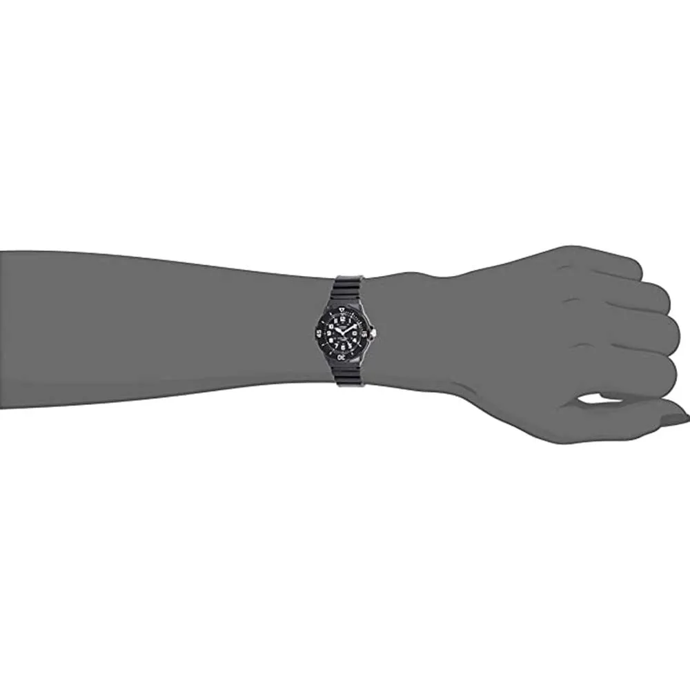 Casio Men's Black Dial Plastic Band Quartz Watch - LRW-200H-1BVDF