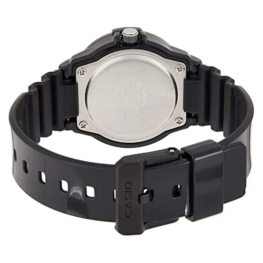 Casio Men's Black Dial Plastic Band Quartz Watch - LRW-200H-1BVDF