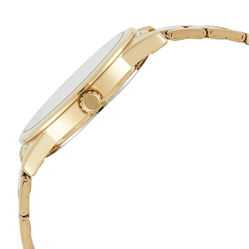 Casio Men's Gold Dial Stainless Steel Band Quartz Watch - MTP-V001G-9BUDF