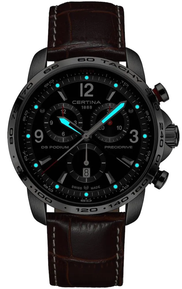 Certina Watch DS Podium Big Size Chrono 1/100 Sec Quartz