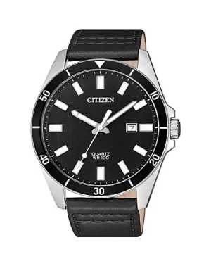 Citizen Quartz Black Leather Dress Watch BI5050-03E