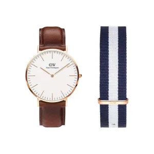 Classic St Mawes 40mm Watch & Glasgow Nato Strap Gift Set