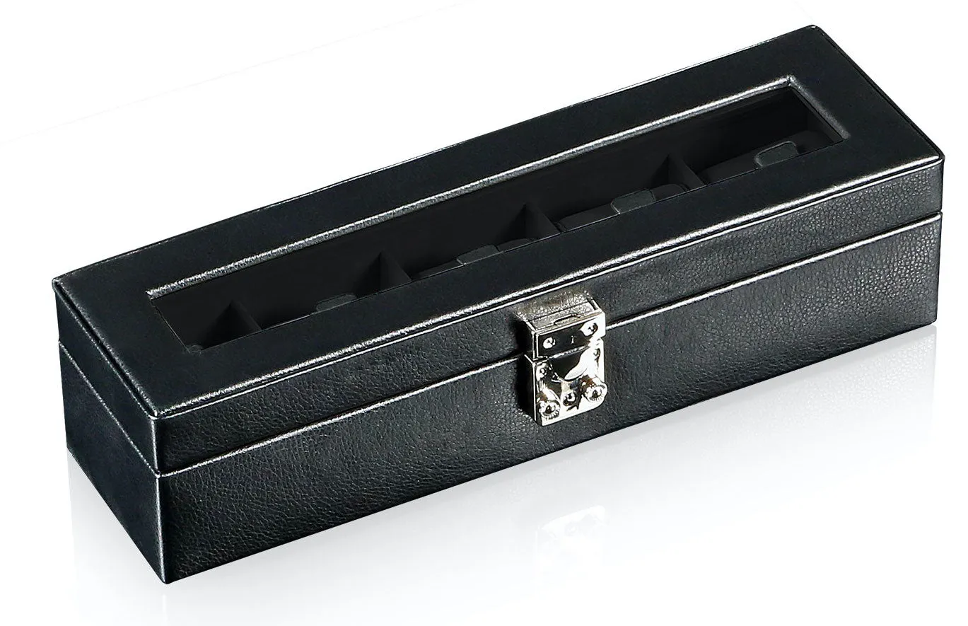DH Watch Box With Viewing Window Solid 5 Black