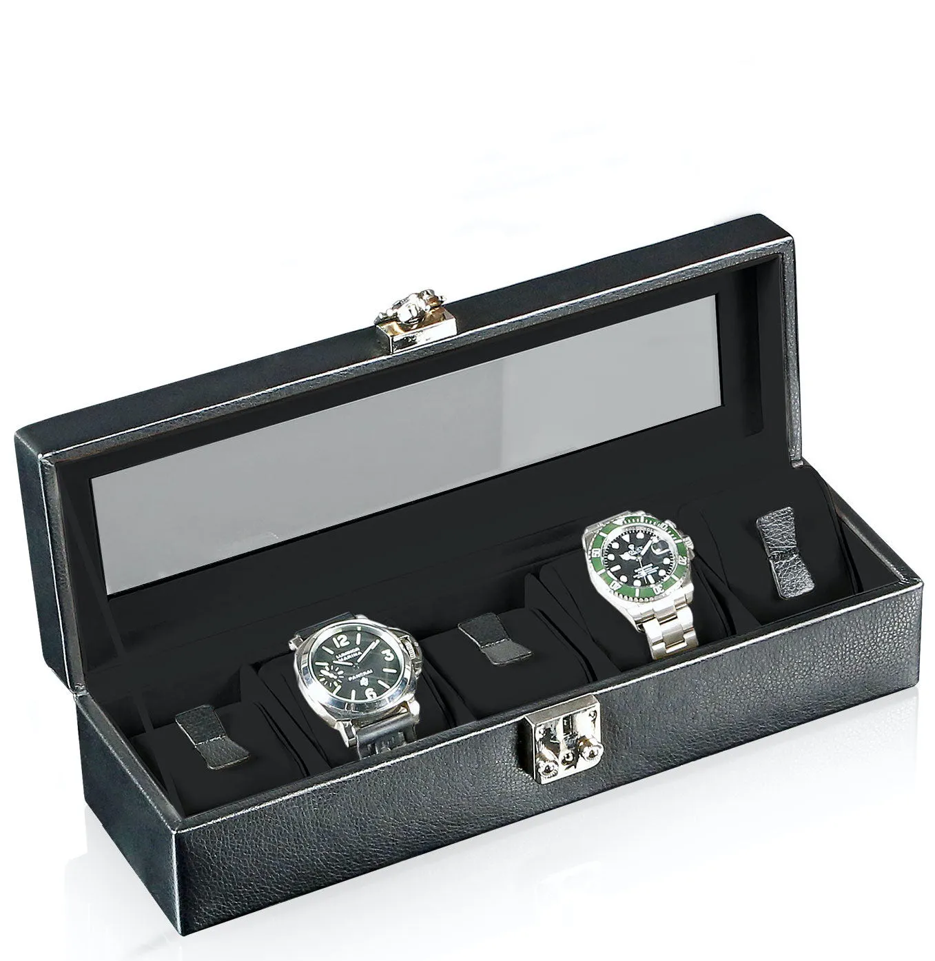 DH Watch Box With Viewing Window Solid 5 Black
