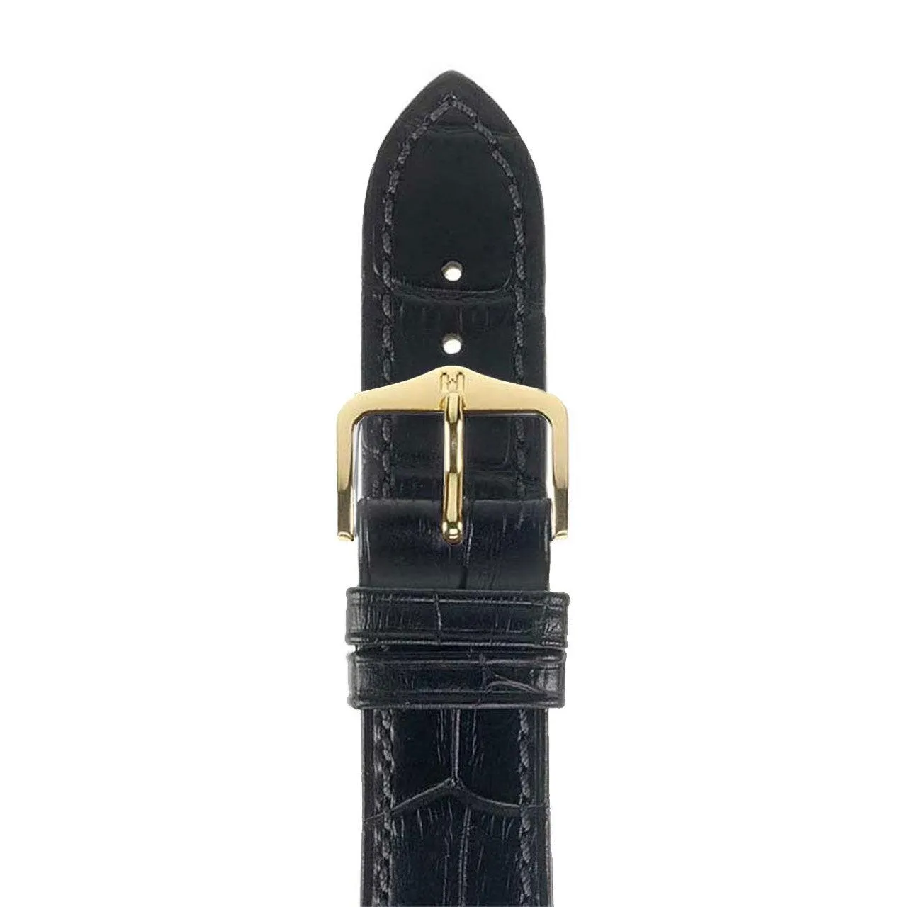 Duke - 20mm Black Long Leather Watch Strap