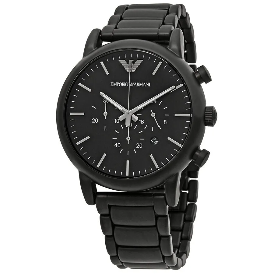 Emporio Armani Classic Black Dial Brushed Black Men's Watch AR1895