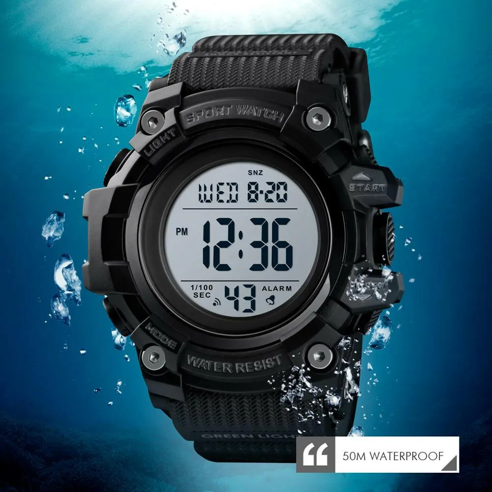 Fashion Men Sport Watch Luxury Watches Stopwatch Countdown Digital Watch 50Bar Waterproof Military Watch Clock For Mens