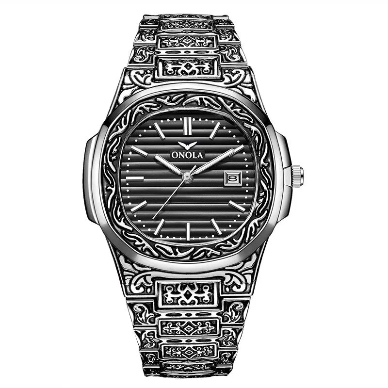 Fashion quartz watch men Brand ONOLA luxury Retro golden watch men gold mens watch reloj hombre