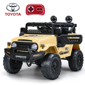 FUNTOK Licensed Toyota FJ Cruiser 12V 7AH Kids Electric Ride on Truck Battery Powered Car Toys 3 Speeds with Parent Remote Control,Spring Suspension & Slow Start