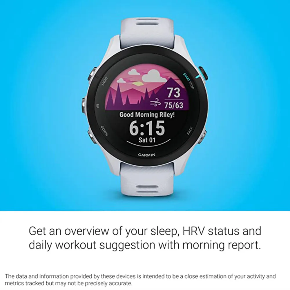 Garmin Forerunner 255S Whitestone Smaller with Music Advanced Insights Long-Lasting Battery GPS Running Smartwatch - 010-02641-23
