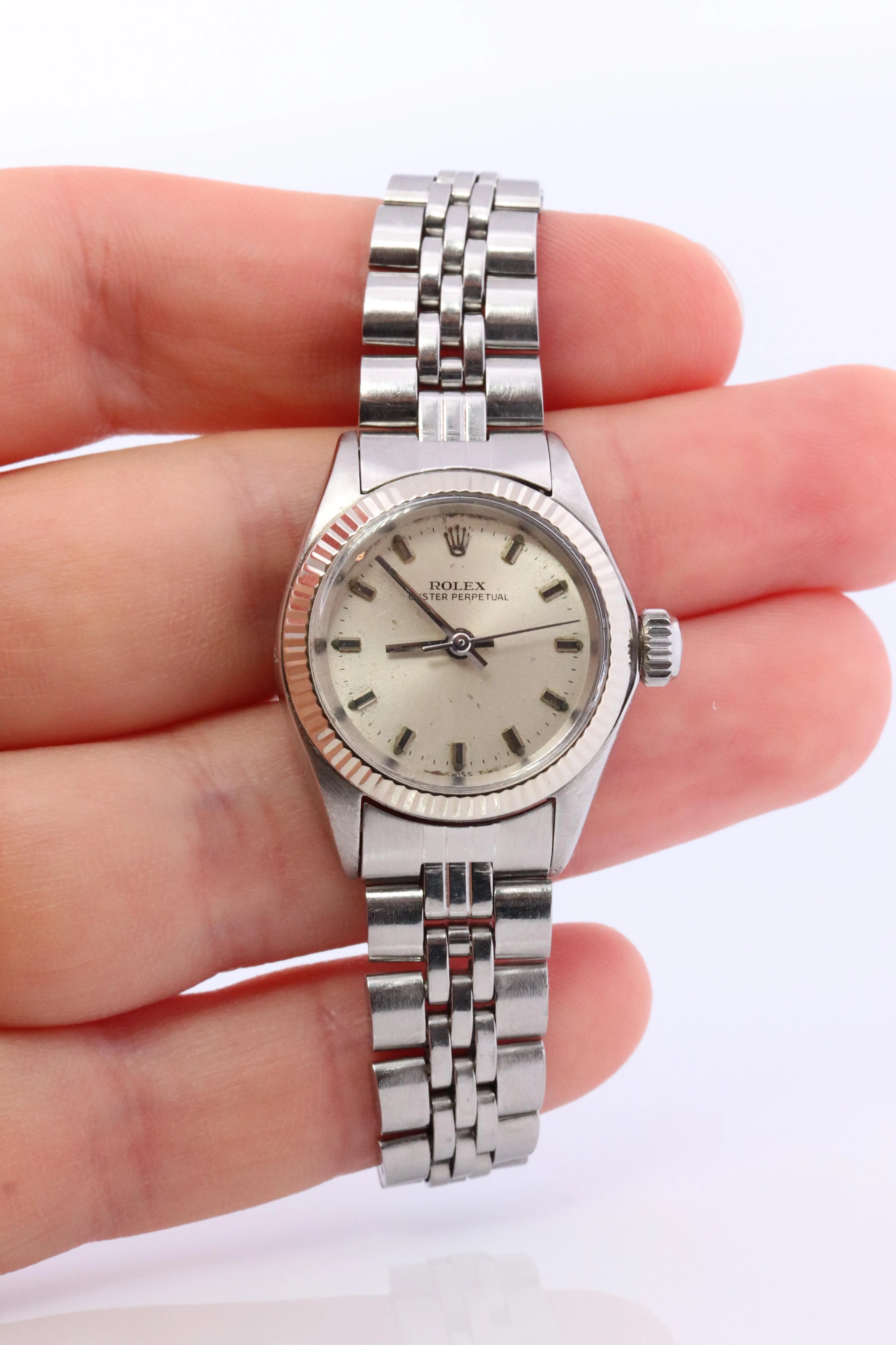 Genuine Rolex Watch. 14k Stainless Steel Ladies ROLEX 6619 Automatic Wristwatch.