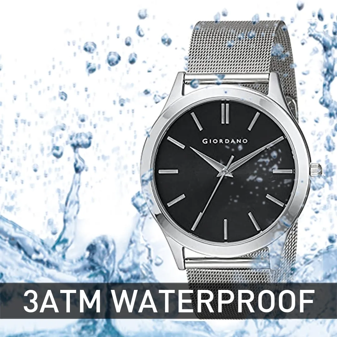 Giordano Analog Wrist Watch for Man with Color Variant |Classy Wired Mesh Band - A1051