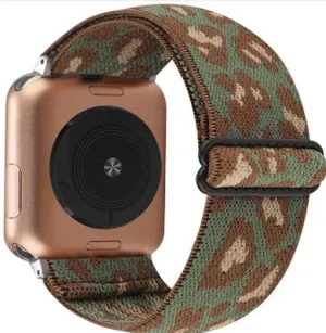 Green Brown Cheetah Nylon Apple Watch Band